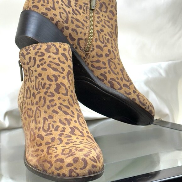 Lucky Brand Shoes - Lucky Brand Women Suede Booties LK-Basel Leopard Print Javan Brown Size 10 M